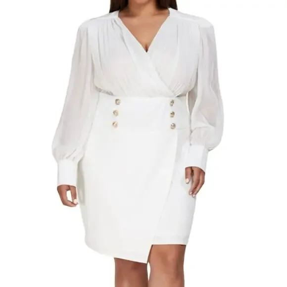 L’ATISTE Chiffon Top Asymmetrical Bodycon Dress - Picture 1 of 8